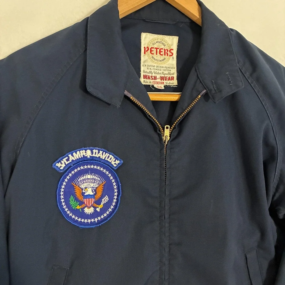 Vtg 70s 80s Secret Service Camp David Presidential Seal Jacket Size‎ 34 Patches